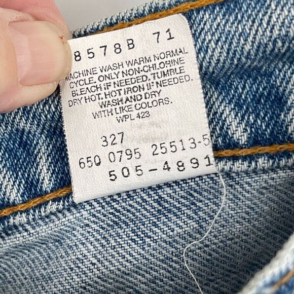 Levi’s Blue Light Wash Red Tab 505 Regular Fit Straight Leg Jeans Size 34x30 Mad - Picture 6 of 9